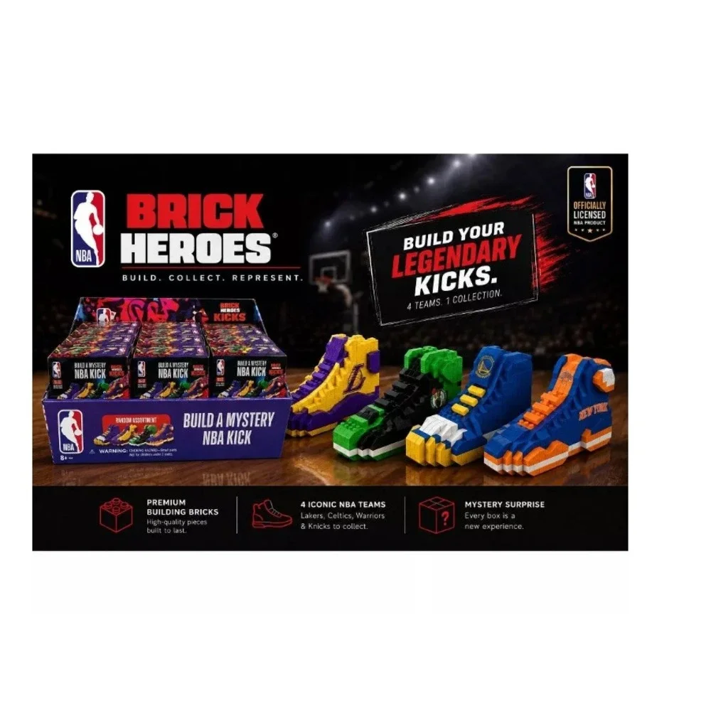 Brick Heroes NBA Kicks Retro Mystery Sneaker Building Brick Set NEW